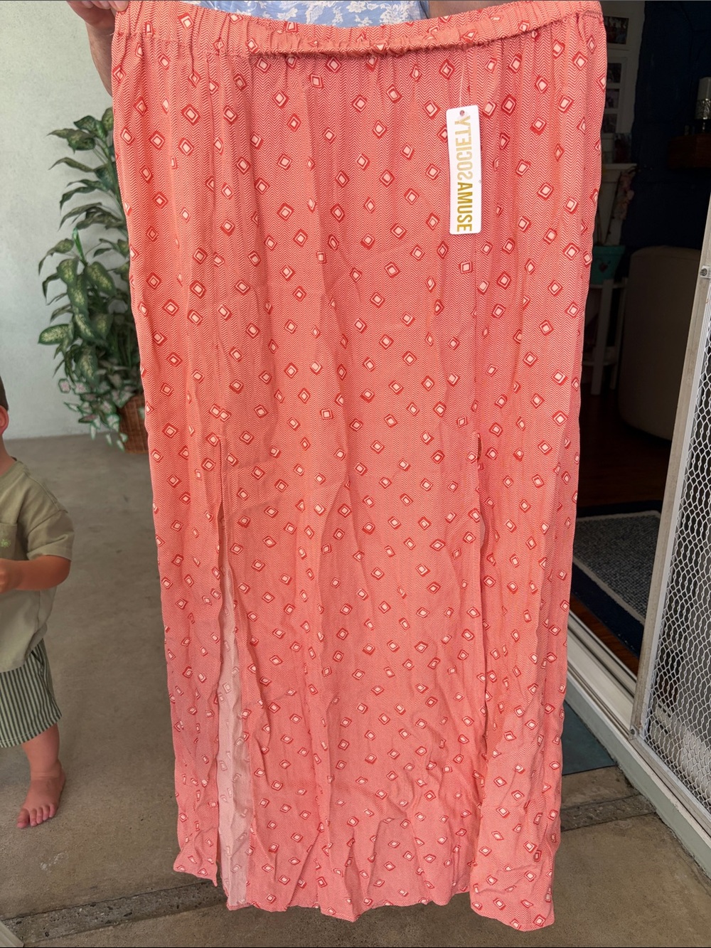 Amuse Society Coral Printed Maxi Skirt